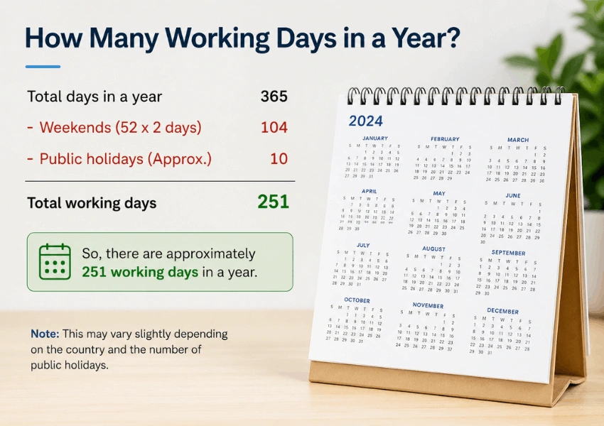 how many working days in a year