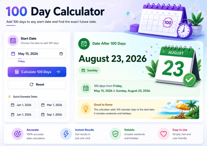 100 day calculator